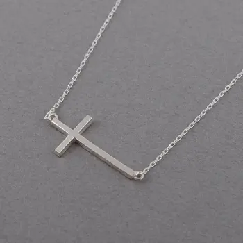 

10 New Blessing amulet Sideways Cross Necklace Cute Cool Christian Cross Necklaces Simple Tiny Faith Religious Necklace jewelry