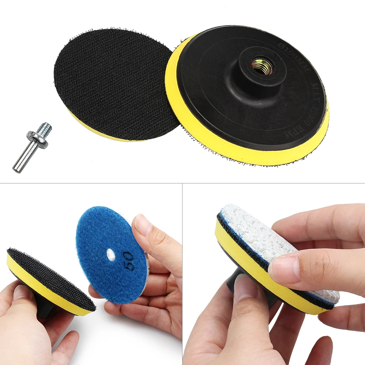 

1PC Self-adhesive Polishing Pad 3"/4"Sandpaper Sucker Polishing Disc For Electric Grinder Polisher Tools