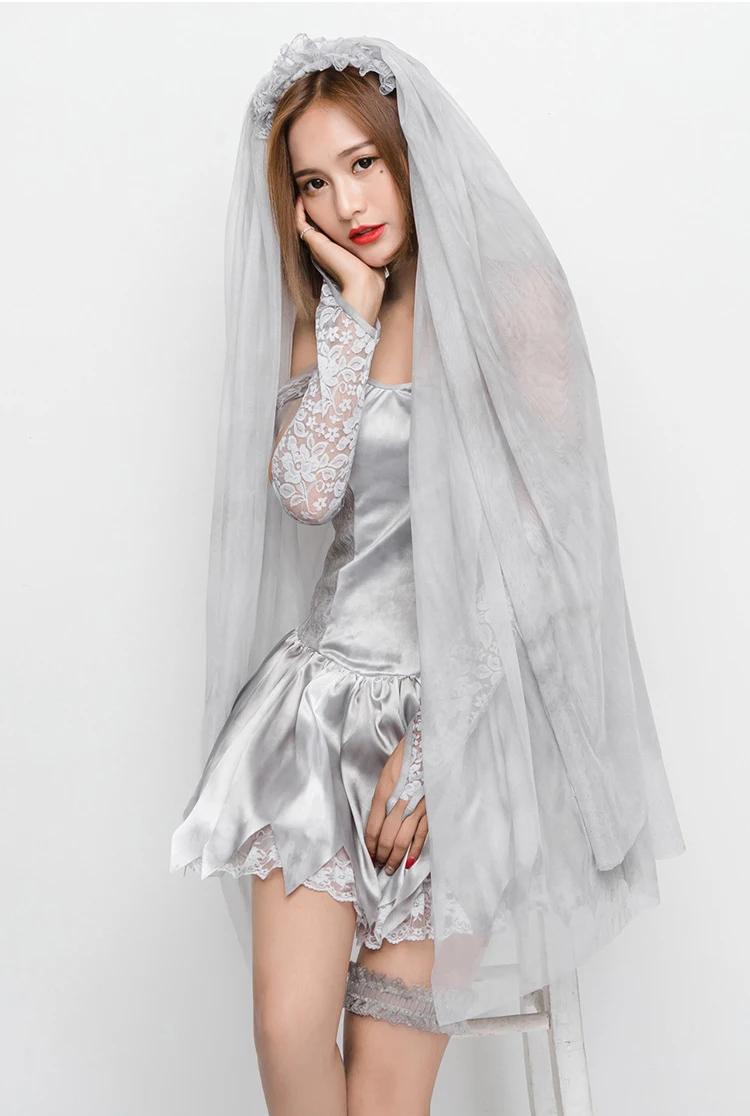 День мертвых призрак невесты костюм для взрослых на Хэллоуин женщин страшный призрак невесты Косплей униформа фантазия нарядное платье
