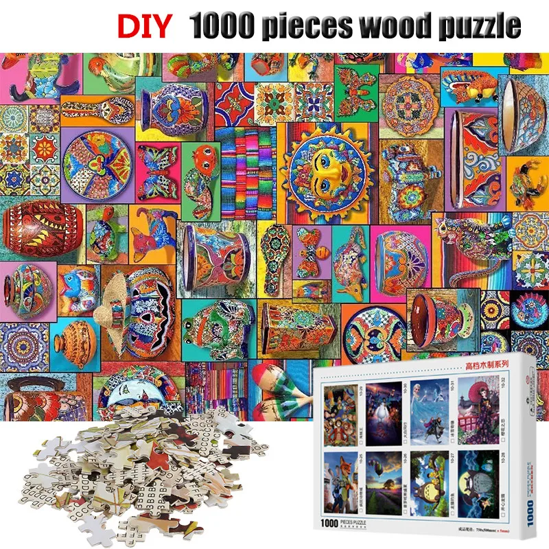 

Art Work Adult 2mm Thick Wooden Puzzle Landscape Figure 1000 Pieces Puzzles