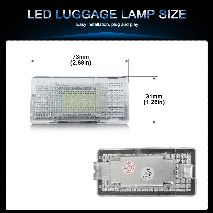 2 шт. Led осветительных приборов для ног Чемодан багажник интерьер светильник подсветки перчаточного ящика лампа без ошибок для BMW X5 E46 E39 E84 E90 E91 E92 E53 F10 F01 F02