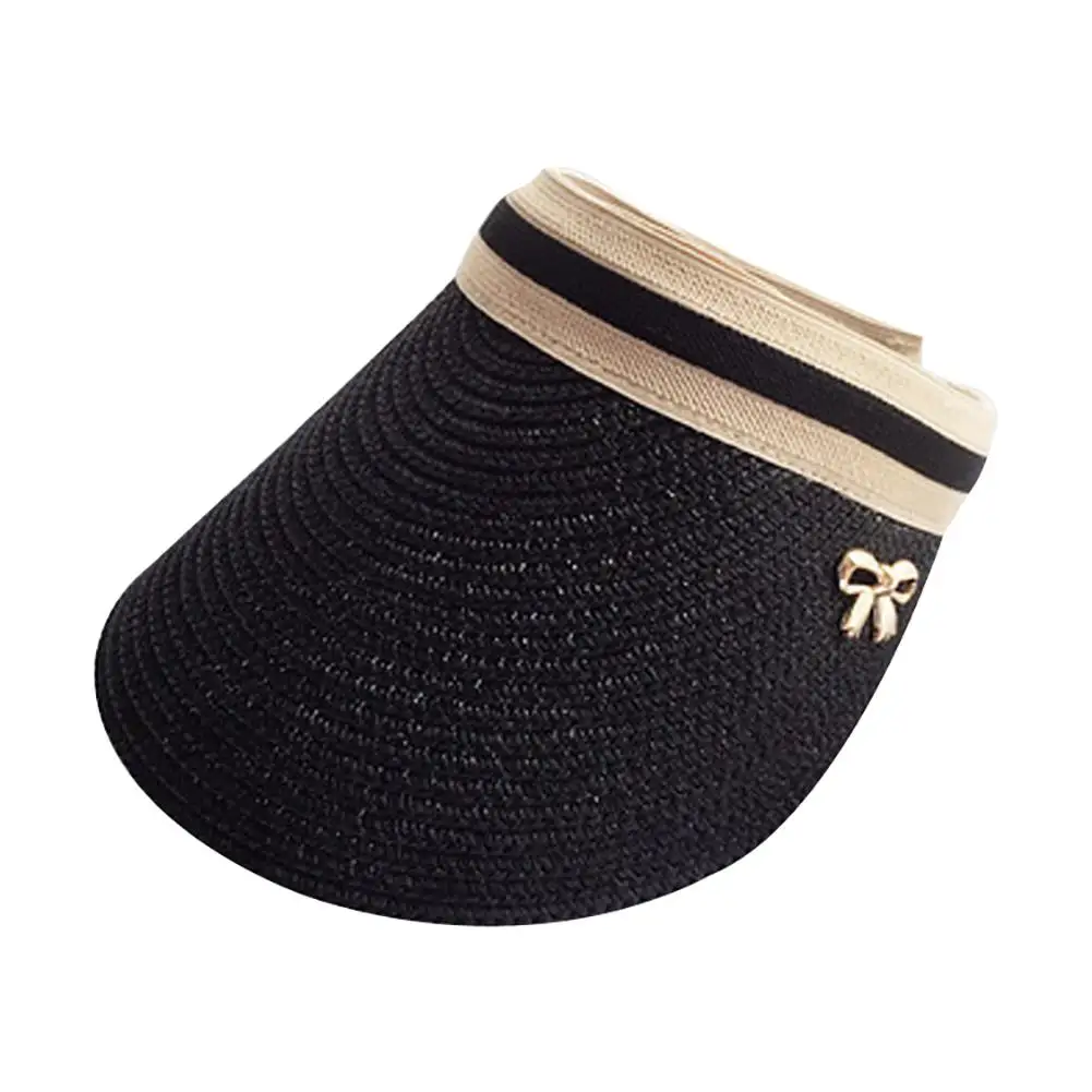 

2018 New Woman's Sun Hats Hand Made DIY Straw Bowknot Visor Caps Parent-Child Summer Cap Casual Shade Hat Empty Top Hat Beach