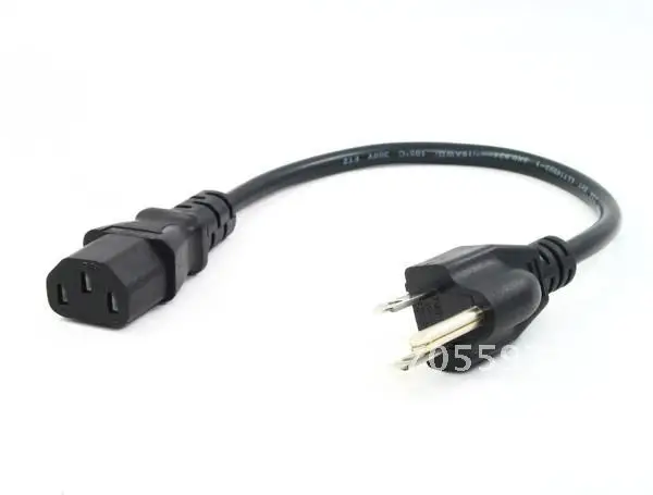 12" short PC POWER CORD CABLE CONNECTOR SOCKET 3 PRONG 16