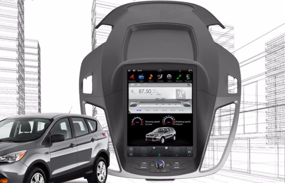 Вертикальный экран Tesla стиль 10,4 дюймов Автомобильный dvd-плеер для Ford Kuga Android автомобильный ПК аудио стерео Мультимедиа gps 2013- камера