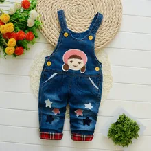 BibiCola/демисезонный одежда для малышей мультфильм нагрудник джинсовые штаны дети джинсы унисекс комбинезон с лямками Детский комбинезон брюки девочек