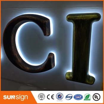 

Antique brone color custom 3D backlit illuminated letters