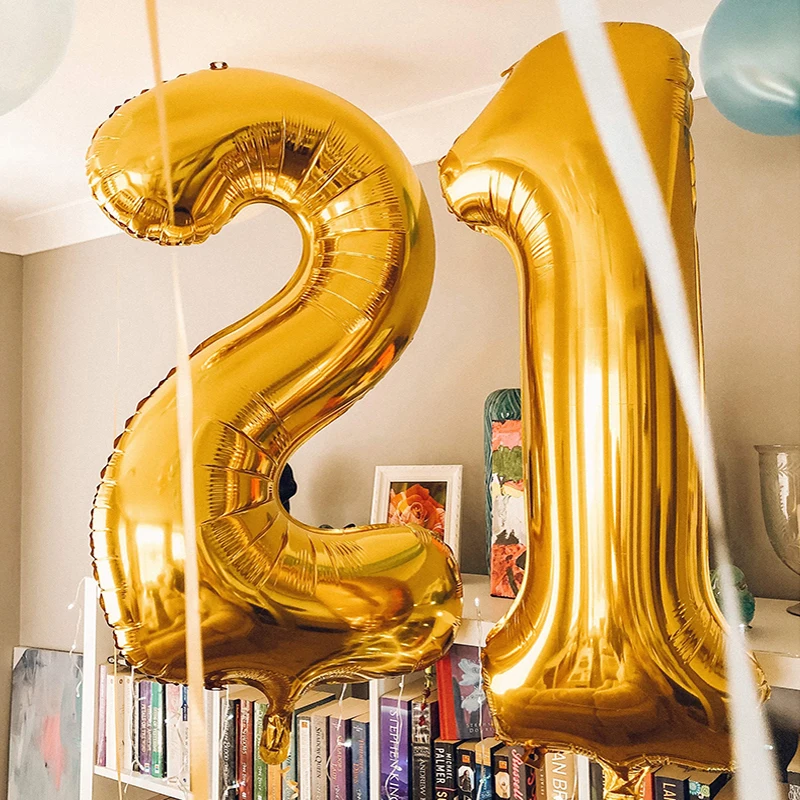 65 Balloon & Crown Balloon Pack - 8 Count Gold Latex Balloons For 65th Birthday Decorations