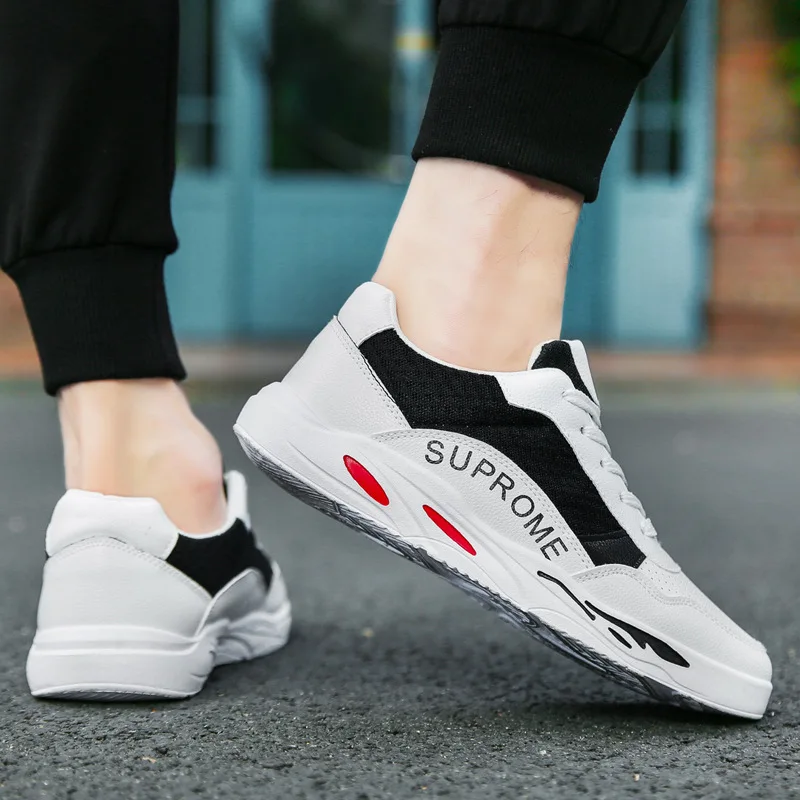 JINBEILEE Men's Sports Skateboard Shoes Canvas Casual Trend Small White Shoes Male Breathable Mesh Shoes Men