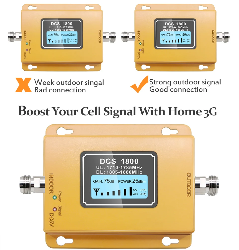 Gsm Lte 1800 усилитель ЖК-дисплея 70 дБ усиление 2g 4g LTE Усилитель сотового телефона DCS 1800 МГц усилитель мобильного телефона GSM усилитель сигнала