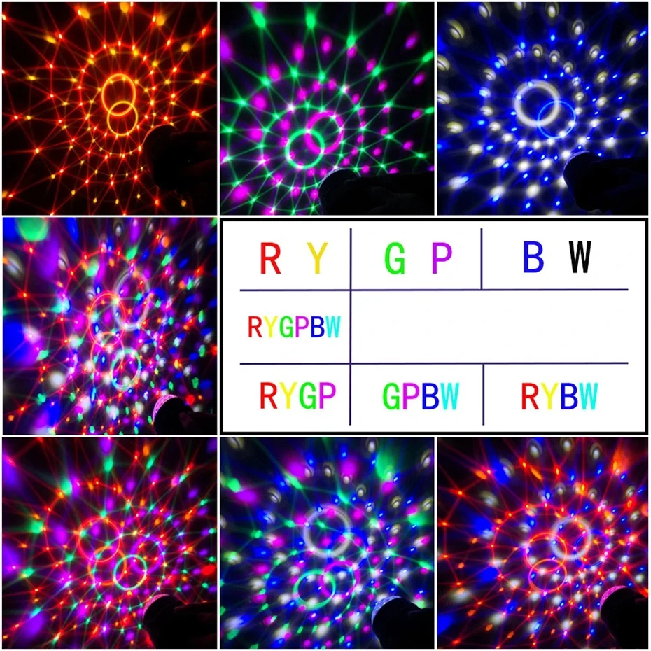 ALIEN 6 Вт 7 цветов RGB пульт дистанционного управления светодиодный хрустальный магический шар DJ Дискотека сценическое освещение вечерние праздничные Рождество День рождения музыкальная лампа