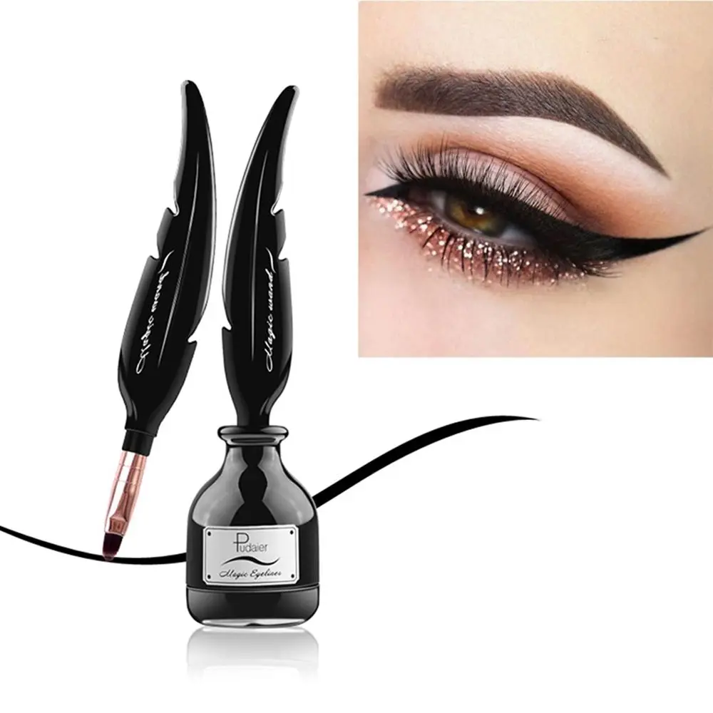 

1PC Feather Shape Air Cushion Eyeliner Pencils Waterproof Long Lasting Smooth Black Makeup Eye Liner Gel Beauty Cosmetic Tools