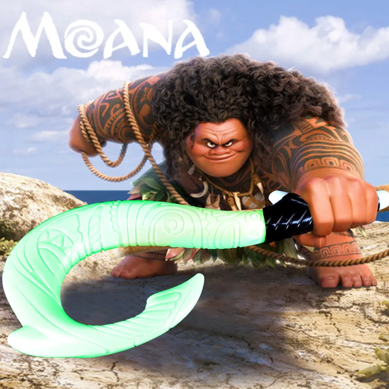 

Cool Moana Maui LED Weapons Light Sound Saber Fishing Hook Action Figures Moana Light Saber Maui Hook Children Gift Dropshipping