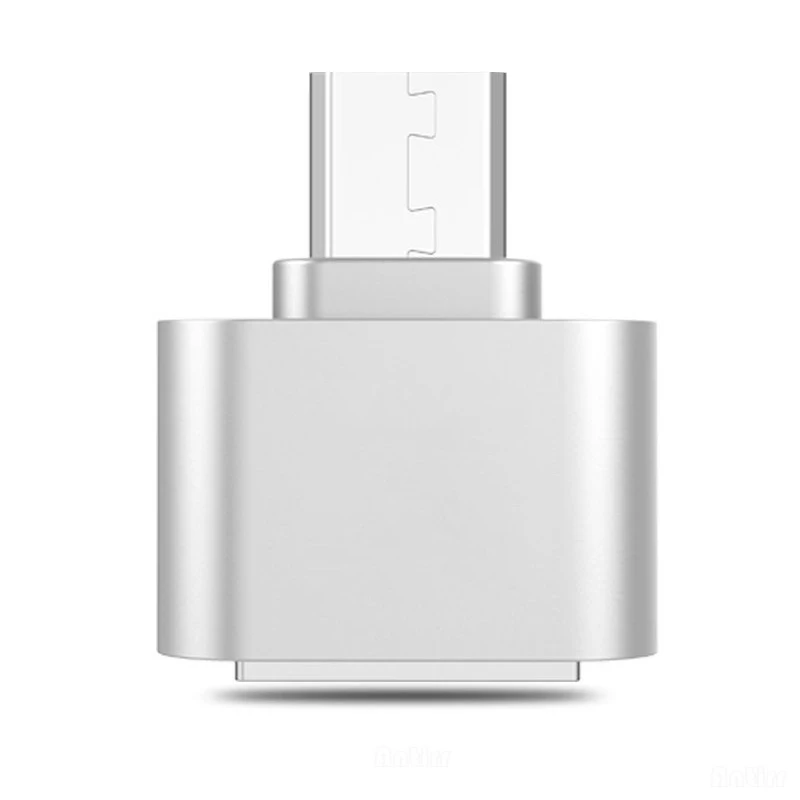 Antirr Мини Micro USB OTG адаптер штекерным USB2.0 конвертер для samsung Xiaomi huawei LG для Android телефонов USB OTG адаптер - Цвет: Silver