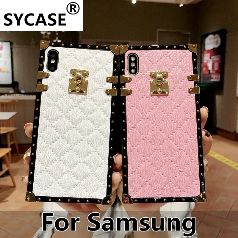 SYCASE из ромбов кожаный чехол для Samsung Galaxy S8 S9 S10 плюс S10Lite Note8 Note9 Модный квадратный