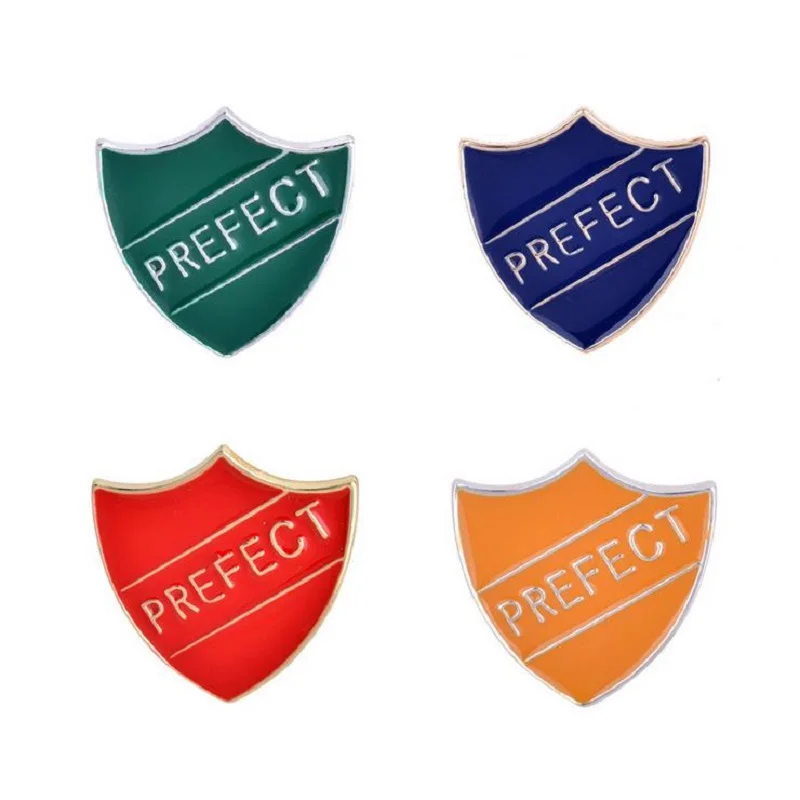 

The new Fashion Green/ Blue/ Orange/ Red Shield Brooch Pins Trendy PREFECT Emblem Armband Badge Give a Gift to a Man and Women