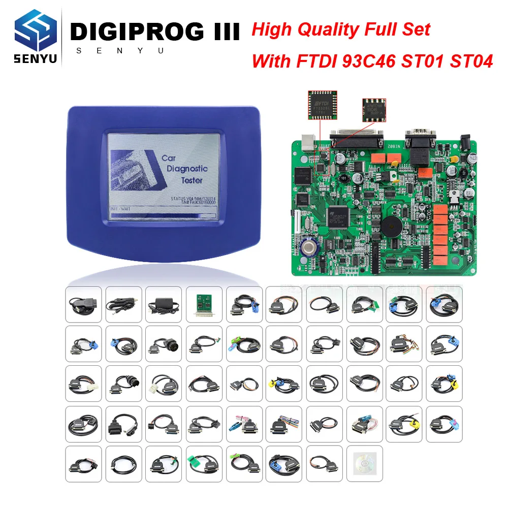 

DIGIPROG 3 FTDI V4.94 Full Set Automotivo Odometer Correction Tool OBD2 ECU Mileage Programmer Corrector Kilometraje Digiprog-3