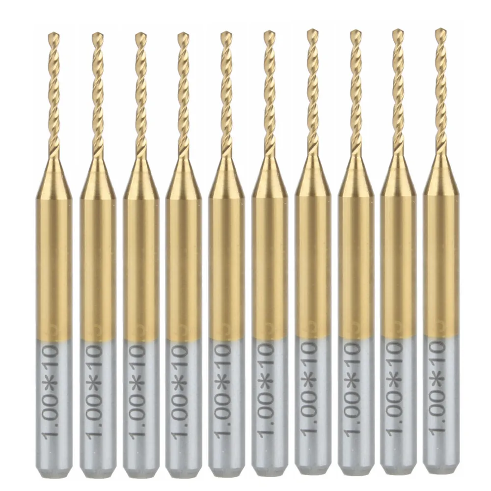 10x Titanium Nitride Coated Carbide PCB CNC Drill Bits Router 1.0mmbit