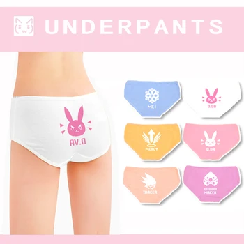 

6 Types Online Game OW D.Va Tracer Widowmaker Mei Mercy Theme Cosplay Intimate Briefs Panties Underwear Lolita Underpants