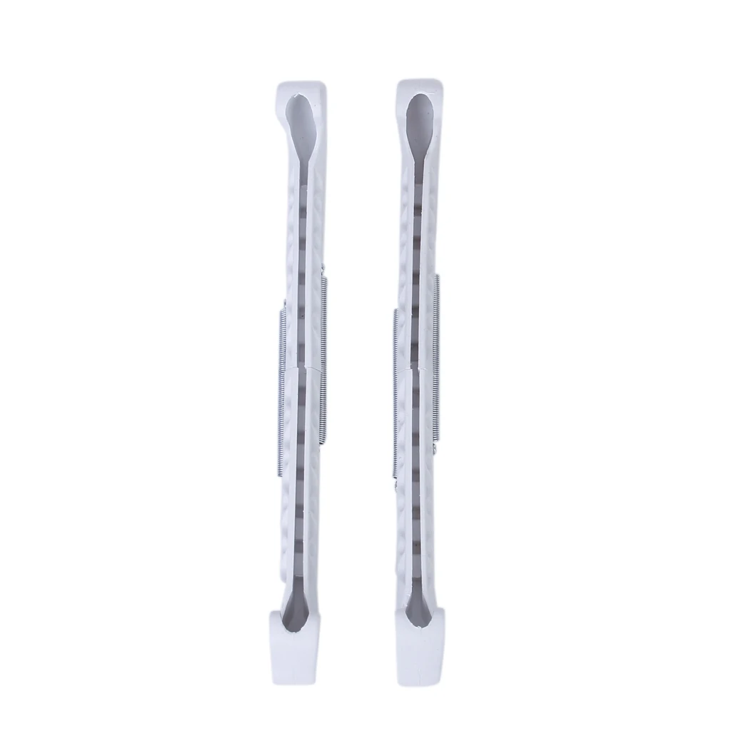 1Pair White  Ice Hockey Skate Blade Guards Covers Adjustable 