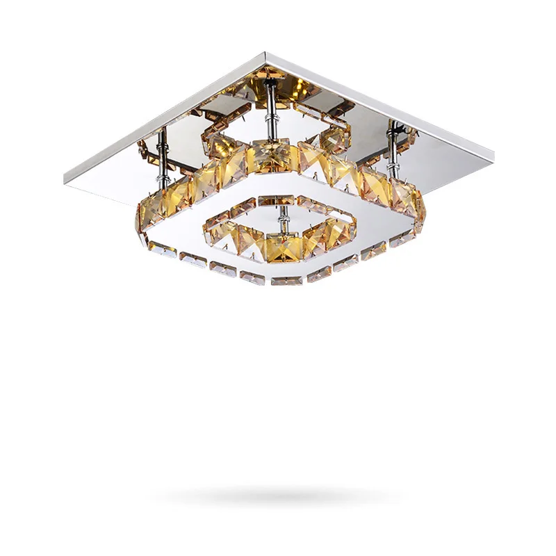 Stainless Steel Modern K9 Crystal Ceiling Lights For Dining Room Bedroom Hotel Hallway Lighting Lamparas De Techo Home Decor Stainless Steel Modern K9 Crystal Ceiling Lights For Dining Room Bedroom Hotel Hallway Lighting Lamparas De Techo Home Decor