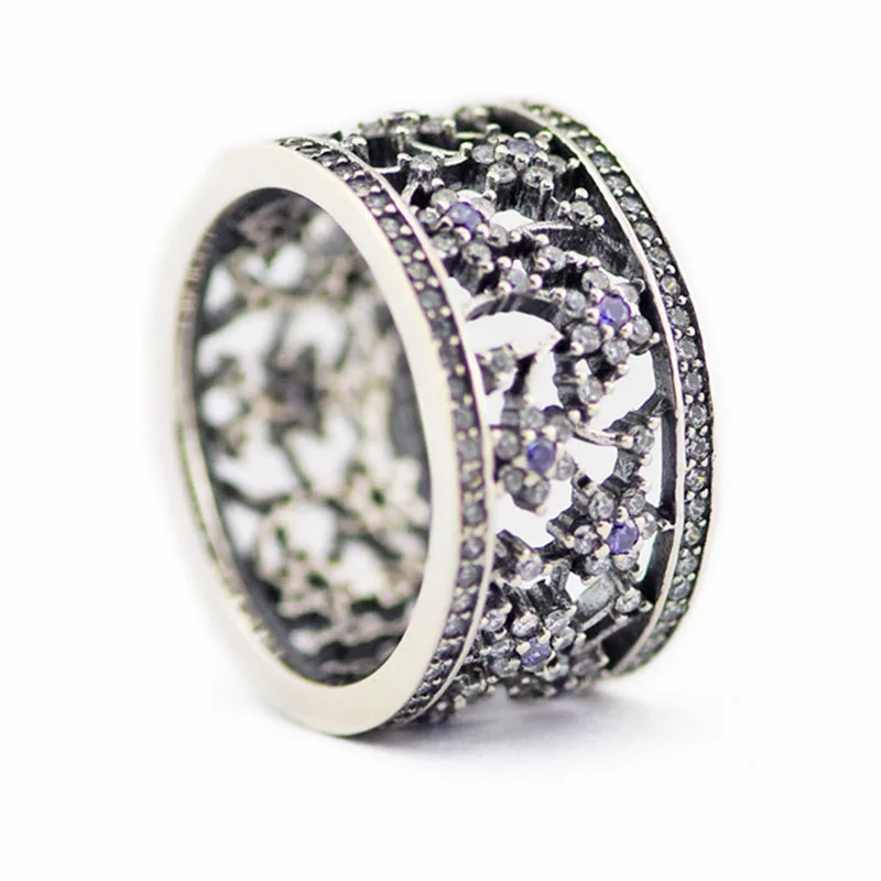 

Pandulaso Purple CZ Crystal Silver Rings for Women Wedding Engagement 925 Sterling Silver Jewelry Forget Me Not Girl Rings Gifts