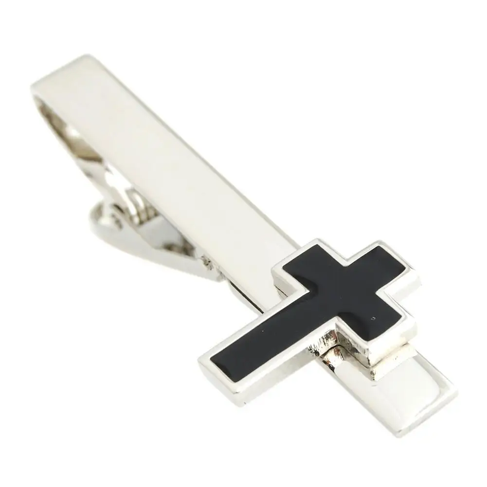 

DreamBell Male Cooper Cross Tie Clip Fashionable Enamel Priest Collar Clip Ornament Gift