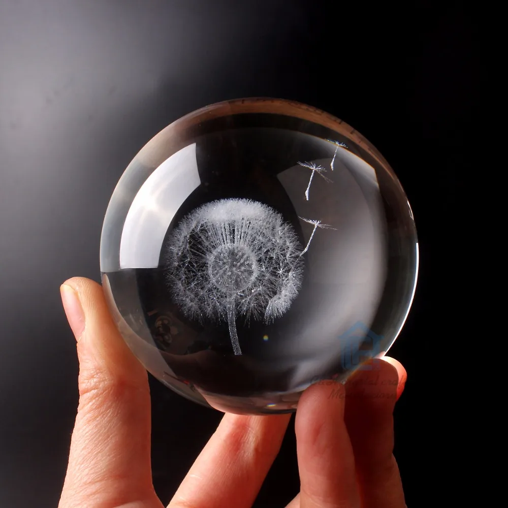 Много видов 60/80 мм Стекло мяч 3D лазерный хрустальный шар с гравировкой Feng Shui Глобус украшение дома аксессуары миниатюры подарки