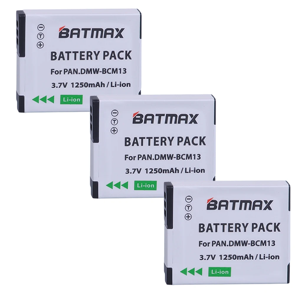 3x1250 мАч DMW-BCM13E BCM13 батареи для Panasonic Lumix ZS40 / TZ60 ZS45 TZ57 ZS50 TZ70 ZS27 TZ37 и TZ41 | Электроника