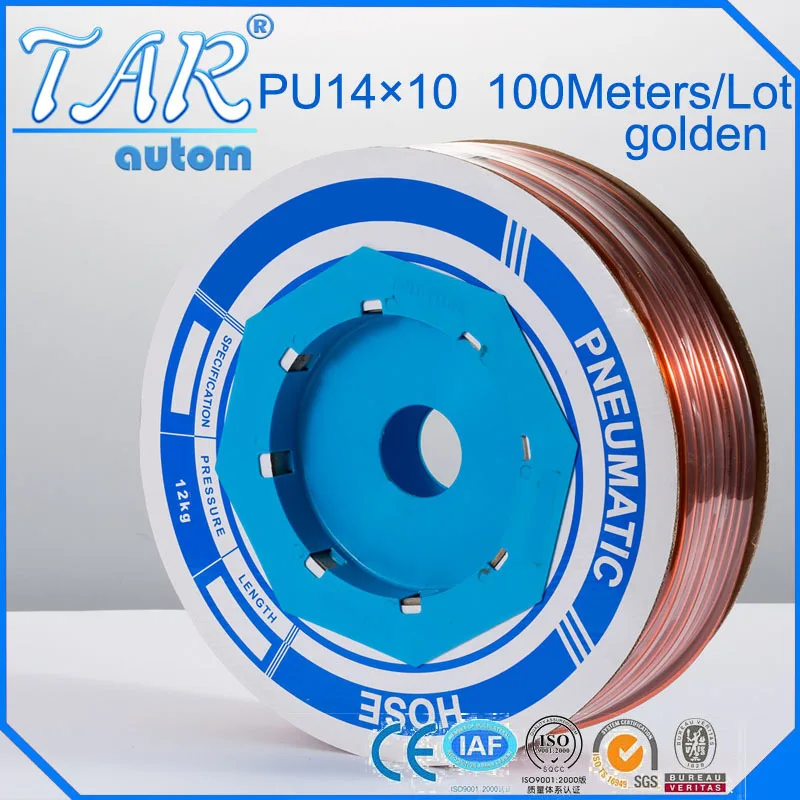 

PU Tube 14mm*10mm (100meter/roll) pneumatic tubes pneumatic hoses Polyurethane tube plastic hose air hose PU pipegolden