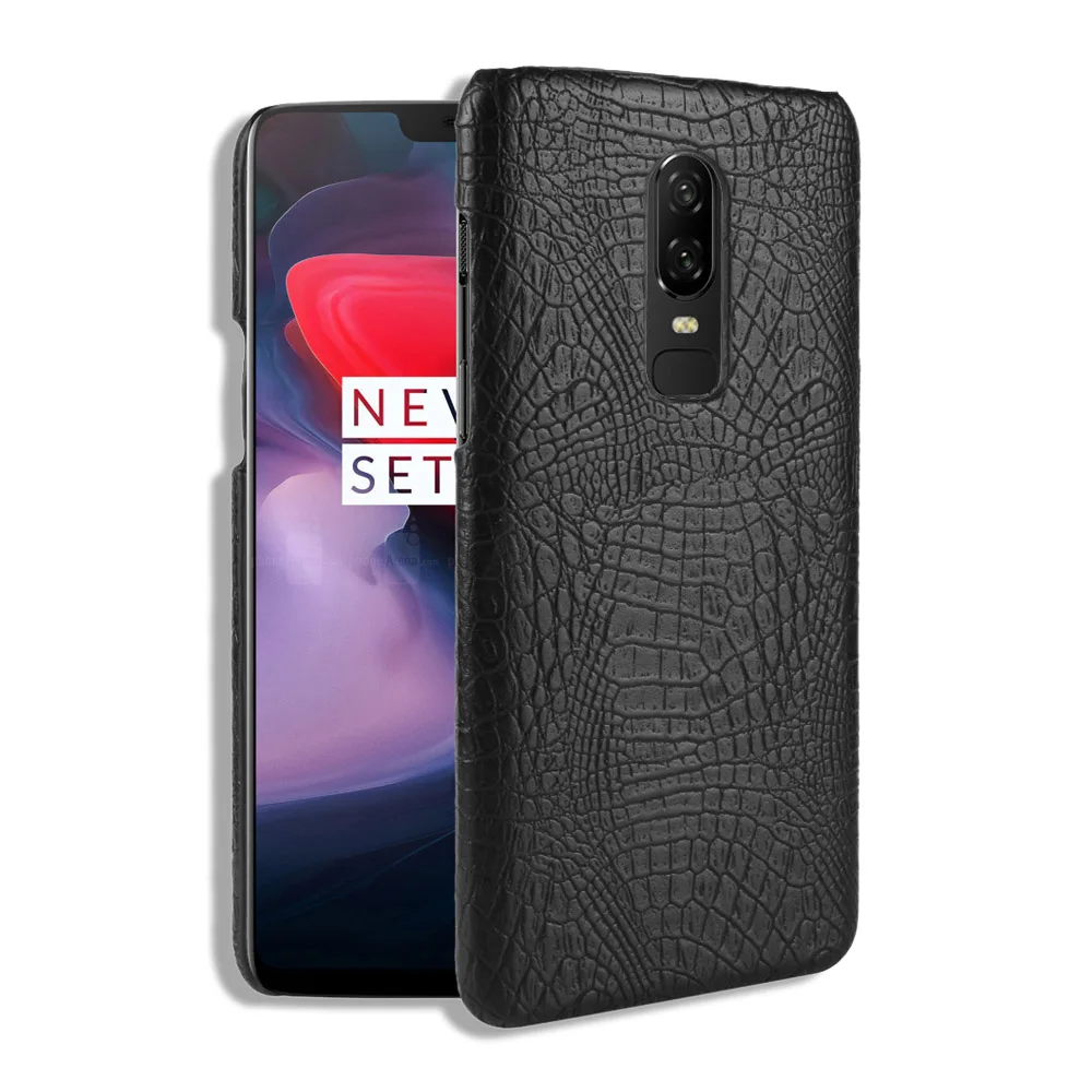 

Oneplus 6 Case Vintage Crocodile Grain Hard Slim Back Phone Case For OnePlus 6T 6 5T 5 3T 3 X 2 1 Oneplus 7 Pro Case