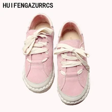 HUIFENGAZURRCS/Новинка г. Мягкая обувь ручной работы из воловьей кожи художественная обувь в стиле ретро mori girl Женская повседневная обувь на плоской подошве