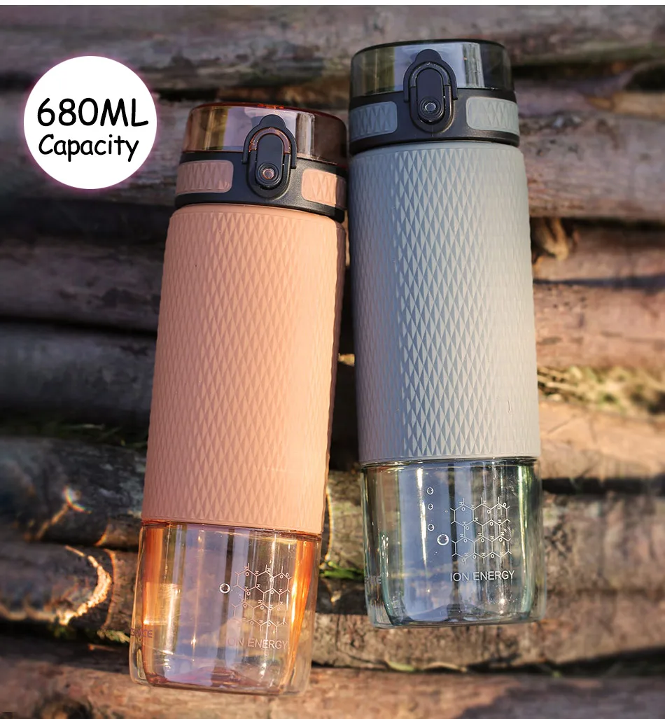 UZSPACE 500ml Tritan Sports Water Bottles Creative Portable buckle Lemon fruit tea Filter Shaker Drink Bottle For Water BPA Free5055-5056-5057_15