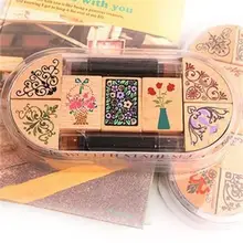 Прекрасные углу украшения штамп, деревянный штамп для Скрапбукинг канцелярские DIY Craft Стандартный штамп