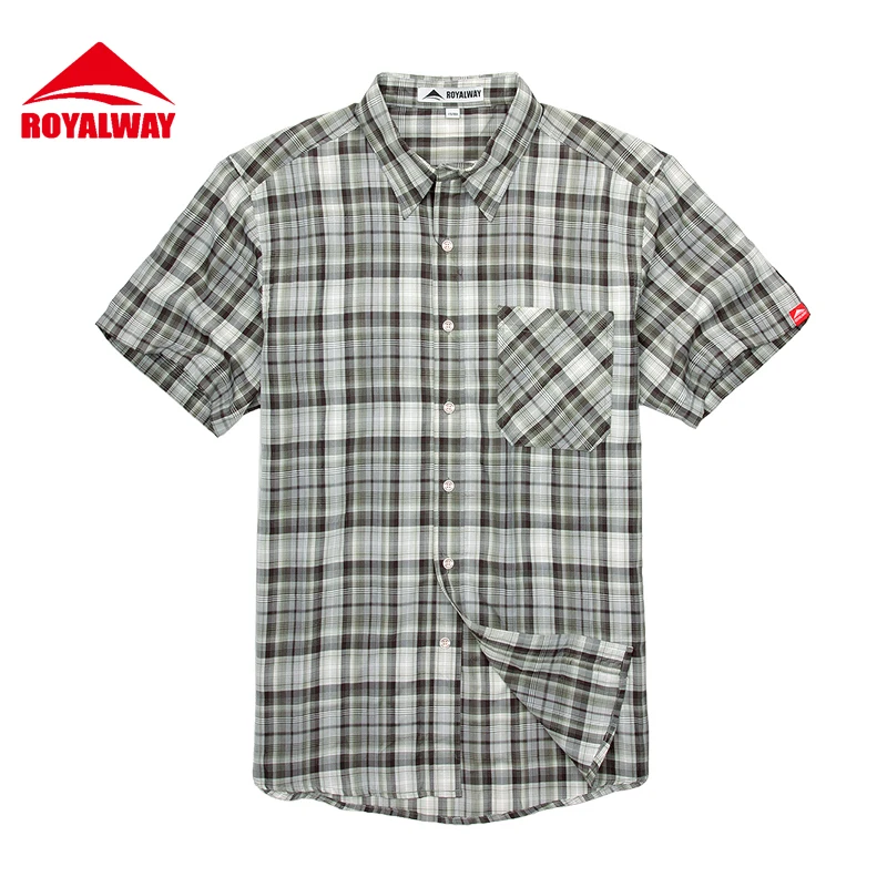 

ROYALWAY Camping HikingShirts Quick Dry Breathable Checked#RIM7101BS