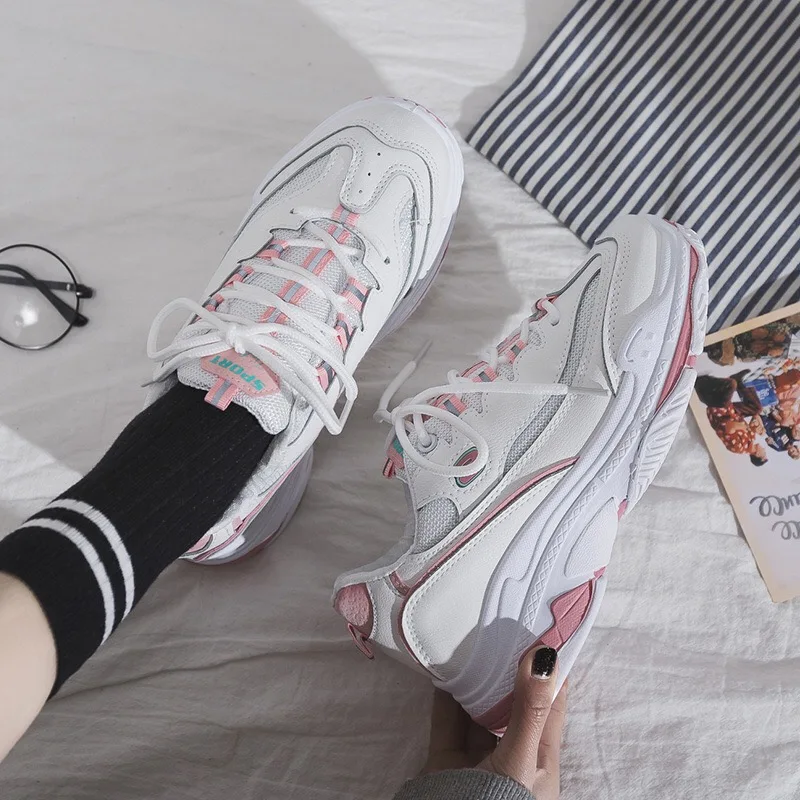 

Women Shoes 2019 New Chunky Sneakers For Women Vulcanize Shoes Casual Fashion Dad Shoes Platform Sneakers Basket Femme Krasovki