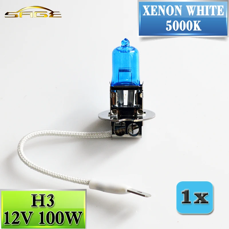 hippcron H3 Halogen Bulb 12V 55W / 100W Super White Clear Yellow ION Rainbow 2200Lm Car Headlight Lamp Quartz Glass car underglow