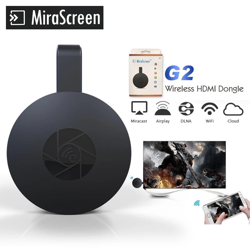 MiraScreen G2 Wireless WiFi Display TV Dongle Receiver HD HDMI Chromecast DLNA