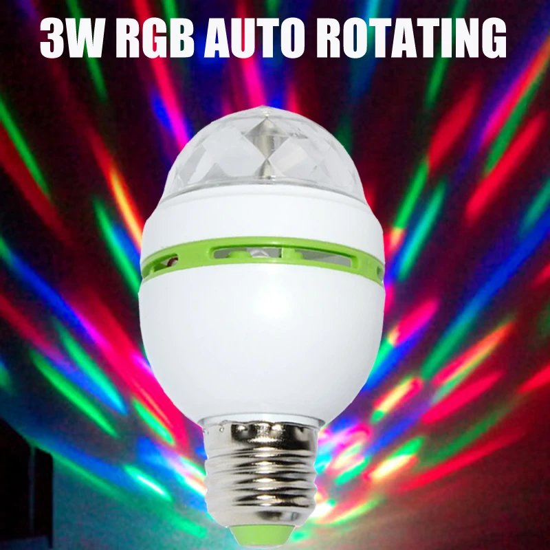 

New Full Colorful E27 3w RGB Auto Rotating LED Bulb Stage Light Party Dance DJ Disco For Home Bar KTV Decoration spotlight Lamps