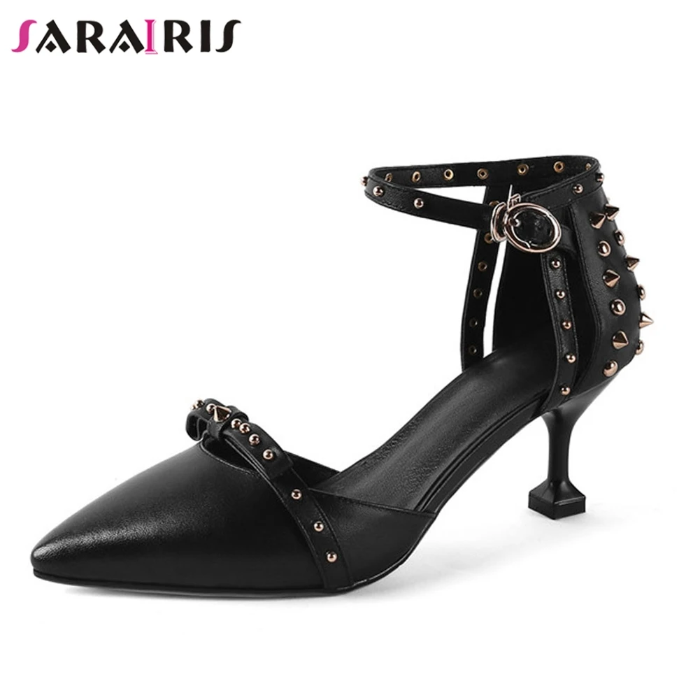 Taille En Rivet D Élégante Femme Sandales Talons Sangle Noir Mince kXuTwPZiO