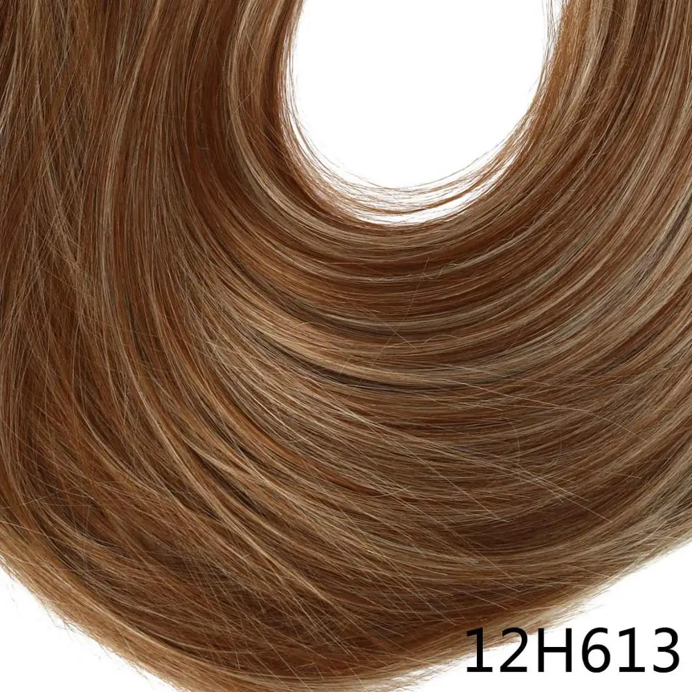 Накладные волосы на заколках с эффектом омбре, 20 дюймов, блонд, 3/4, на голову, синтетические, натуральные, кудрявые, волнистые волосы, дешевые волосы - Цвет: 12H613
