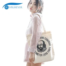 Hylhexyr Для женщин Холст сумка двусторонняя печать многоразовая хлопковая Бакалея хозяйственная сумка на молнии сумка-шоппер сумки школьный рюкзак