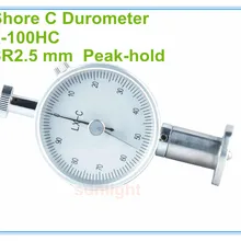 Промышленный аналоговый Shore C тестер твердости резины 0-100HC Двойная игла с функцией пикового удержания