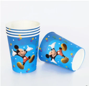 Disney 100 PCS с днем рождения с Микки Маусом одноразовые баннер украшение стола для вечеринки комплекты бумага бэби Шауэр для мальчика расходные материалы