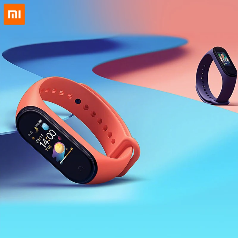 Xiaomi Mi Band 4 фитнес Смарт часы с пульсом 0 95 &quotAMOLED цветной сенсорный экран miband