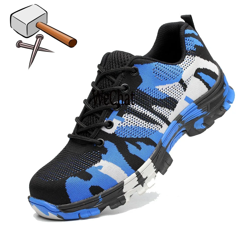 Men;s Steel Toe Shoes Men Work Boots Breathable Work Safety Shoes for Man Steel Puncture Proof Construction Safety Boots