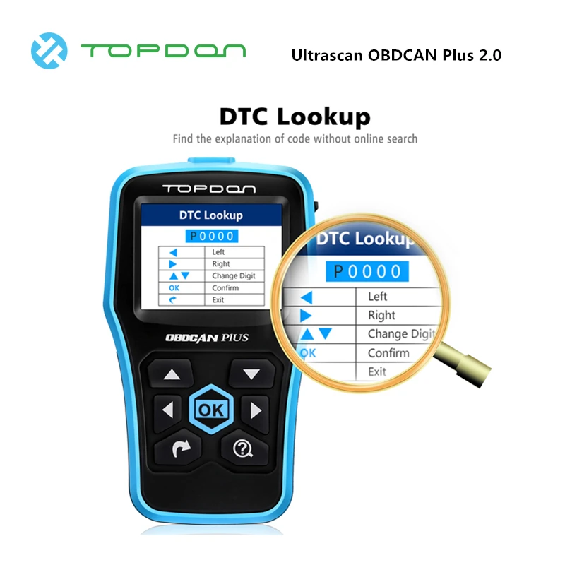 

Topdon Ultrascan OBDCAN Plus 2.0 OBD 2 Code Reader Scanner OBDII Automotive Car Diagnostic Tool Pro for Cars' DTC Prints Data