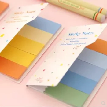 

2 book Fashion Hot Cute Bookmark Marker Flags Index Tab Sticky Fresh Rainbow Mini Sticker Notes New (Size: 7.7*5cm)