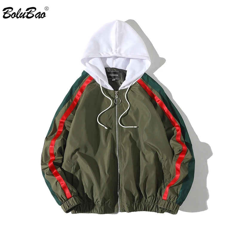 BOLUBAO New Autumn Windbreaker Hooded Jackets Men Hip Hop Fashion Tracksuit Jacket Casual Man Coats