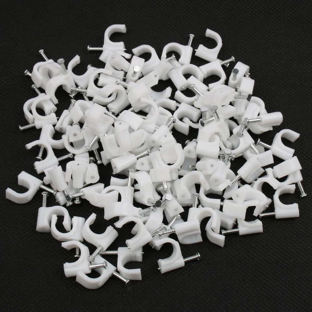 100PCS/bag 8MM Circle Path Circle cable clips cable nail wire clips 8mm