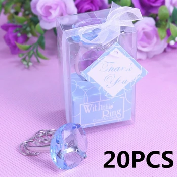 

20PCS Bulk Crystal Ring Key Chain Kids Birthday Baby Shower Souvenirs Wedding Bomboniere Giveaway Favors and Gifts For Guest
